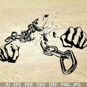 Vector BROKEN CHAINS, AI, eps, svg, dxf, pdf, png, jpg Baixar, imagem digital, gráfico, mãos, cupons de desconto
