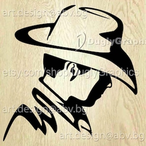 Cowboy Hut Mann Vektor (ai, svg, png, eps, dxf, pdf) Digital Download