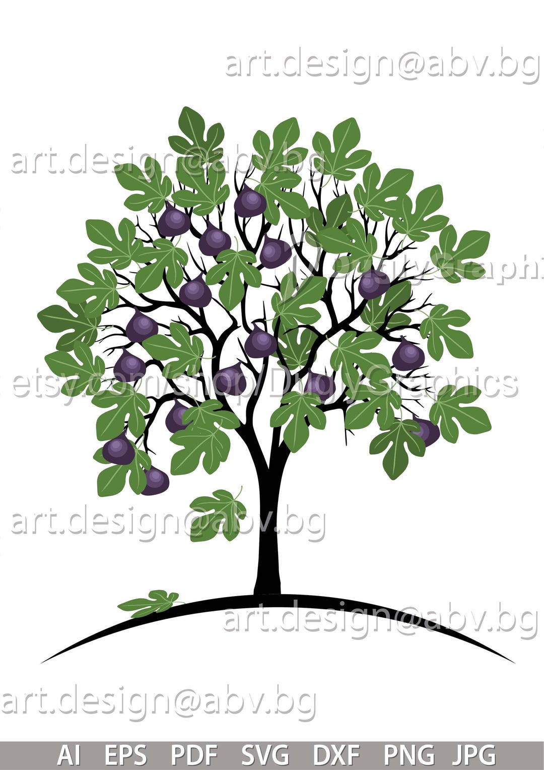 Fig Tree Vector Deviantart Vector FIG TREE, AI, Png, Eps, Pdf, Svg, Dxf, Jpg Download, Digital ...
