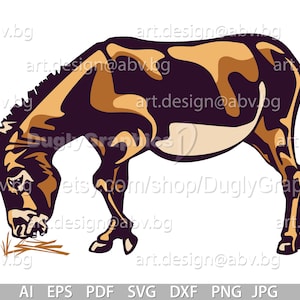 Vector DONKEY straw colored ai png eps pdf svg dxf jpg Download, Digital image, graphical, farm animal