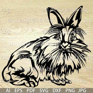 Vettore TESTA DI LEONE CONIGLIO, ai, eps, png, pdf, svg, dxf, jpg Download, Immagine digitale, immagine grafica, Pasqua