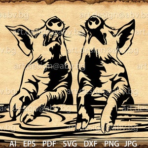 Vector SINGING PIGS, ai, png, eps, pdf, svg, dxf, jpg Download, Digital image, graphical, animal, swine, discount coupons