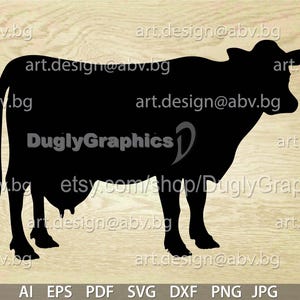 Cow Vector Graphic, Digital Download (ai, eps, pdf, svg, dxf, png, jpg)