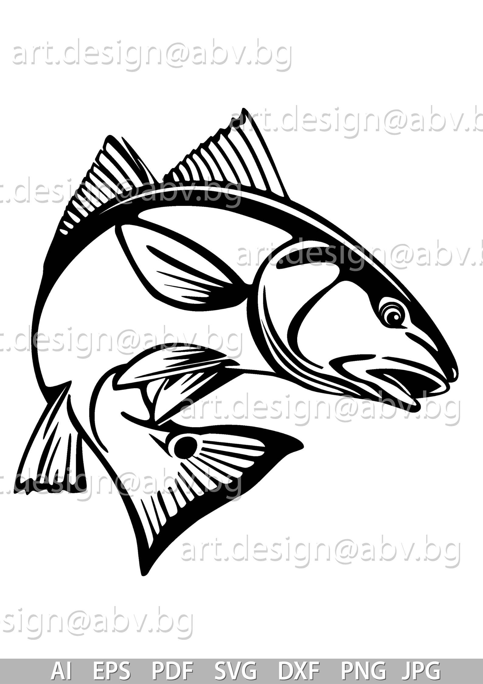 Vector RED FISH ai eps pdf png svg dxf jpg Image | Etsy