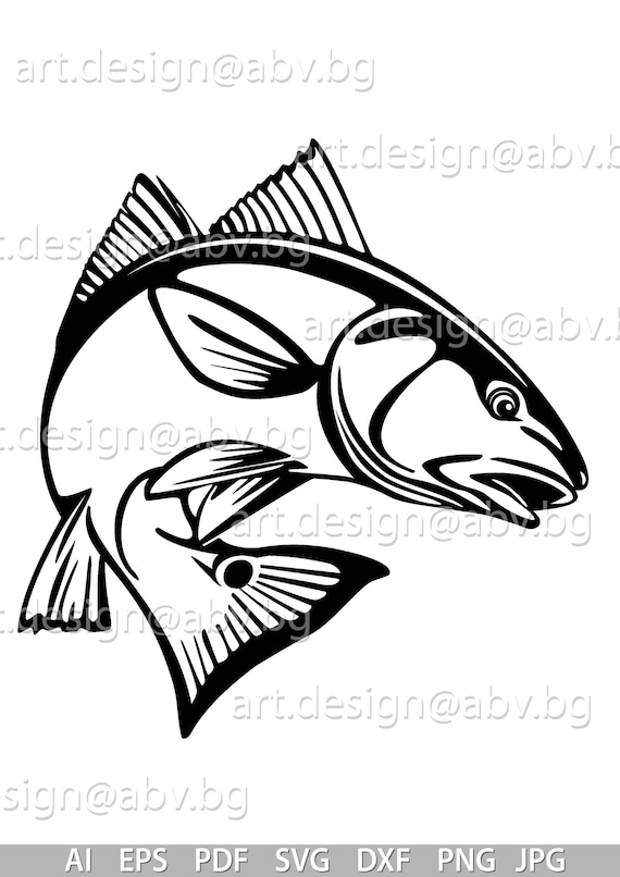 Download Vector Red Fish Ai Eps Pdf Png Svg Dxf Jpg Image Etsy