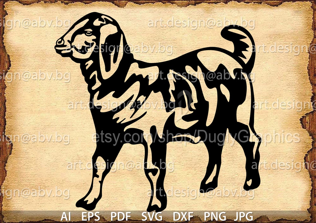 Graphical Goat Goat Vector Graphic: Animal Art Print (digital Image) - Etsy