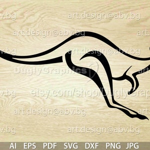 Vector KANGAROO running ai png eps pdf svg dxf jpg svg Mammalia graphical Art Print image