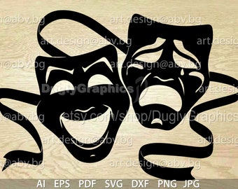 Theater Masks Vector Art (Digital Download)