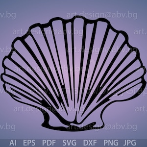 Clam Shell Vector Graphic: Bivalve Illustration (Digital Download)