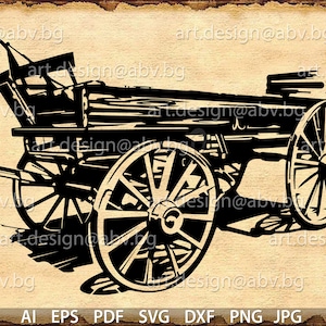 ベクター RURAL CART、ワゴン、AI、EPS、PDF、SVG、DXF、PNG、JPG ダウンロード、デジタル画像、グラフィック、割引クーポン