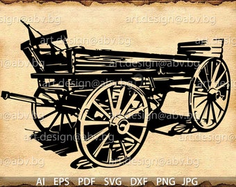 Vector RURAL CART, wagon, AI, eps, pdf, svg, dxf, png, jpg Download, Digital image, graphical, discount coupons