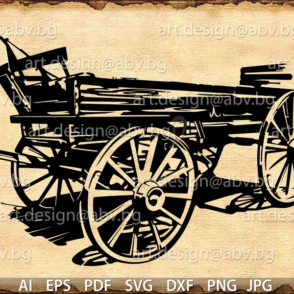 Vector LANDELIJKE CART, wagen, AI, eps, pdf, svg, dxf, png, jpg downloaden, digitaal beeld, grafisch, kortingsbonnen