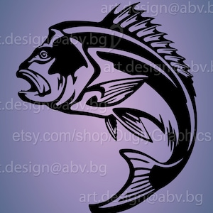 Vector SHAPPER FISH, ai, eps, pdf, png, svg, dxf, jpg stylized Image Graphic Digital Download Artwork, graphical