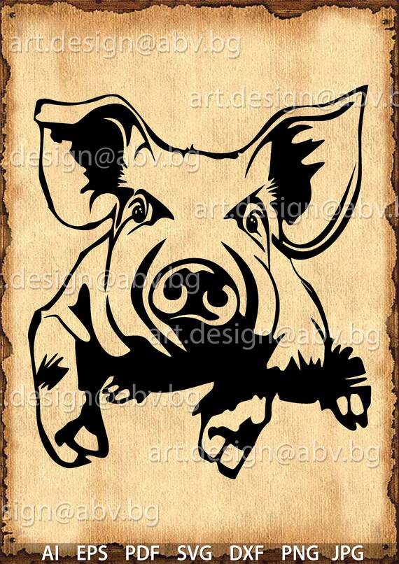 Download Vector PIG AI PNG eps pdf svg dxf jpg Download Digital | Etsy