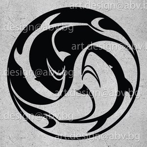 Vector YIN YANG, haai, AI, eps, pdf, svg, dxf, png, jpg downloadbestanden, yin en yang, digitaal, grafisch, kortingsbonnen