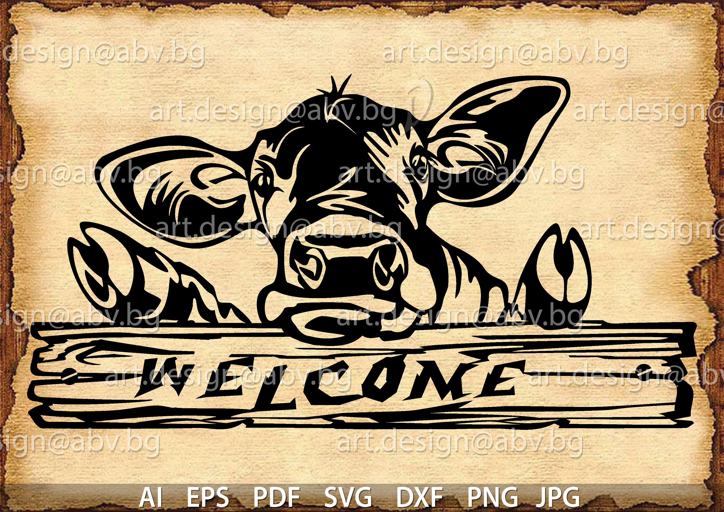Vector COW calf head AI png eps pdf svg dxf Etsy