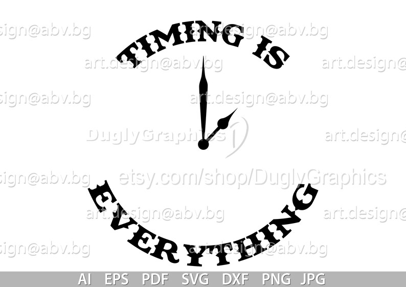 Vector TEXT timing is Everything AI Eps Pdf Etsy