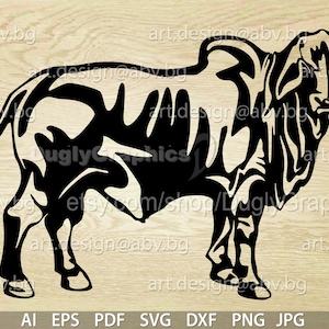 Vector COW, brahman, AI, PNG, eps, pdf, svg, dxf, jpg Instant Download, graphical image Art Print, Digital image