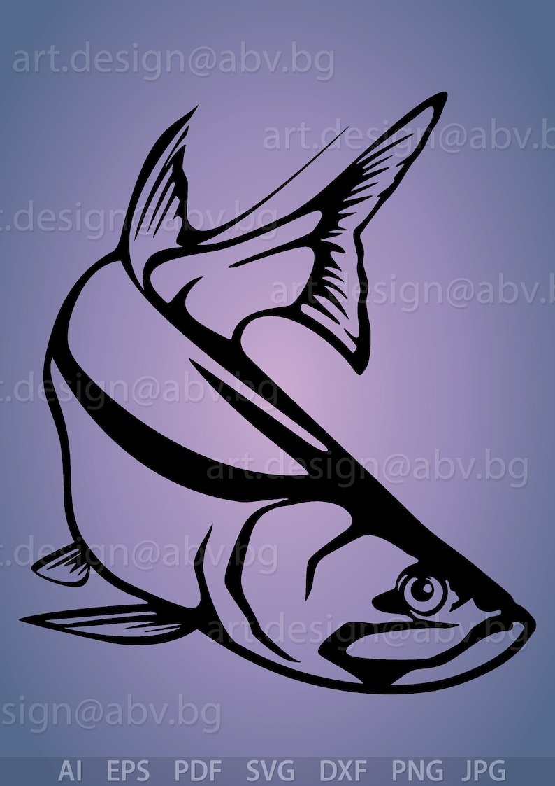 Download Vector TARPON FISH ai eps pdf png svg dxf jpg Image | Etsy