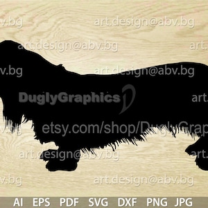 Vector DOG, Long Haired Daschund, AI, PNG, eps, pdf, svg, dxf, jpg Download, Digital image, graphical, pet animal