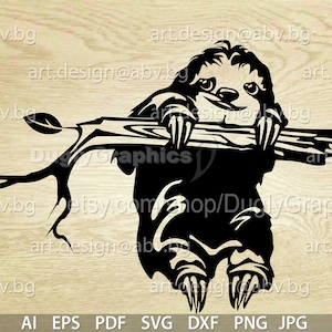 Vector SLOTH, sluggard, idler, lazybones, Download files, Digital, graphical, AI, PNG, eps, pdf, svg, jpg, tardigrade animal