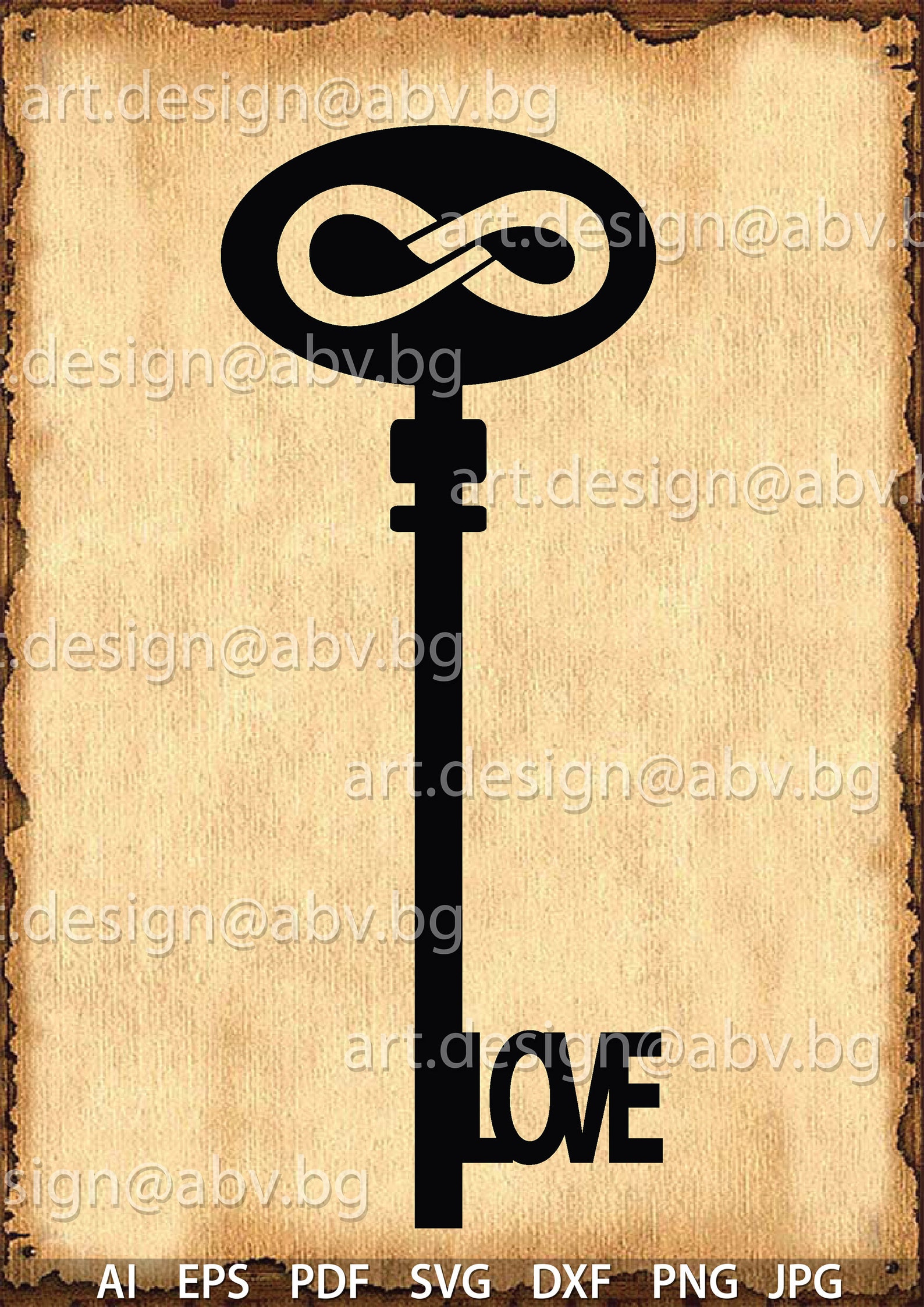 Vector KEY Love Infinity AI Eps Pdf Svg Dxf Png Jpg - Etsy