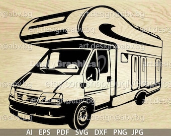 Camper SVG: Vector Mobile Home Clipart (Digital Download
