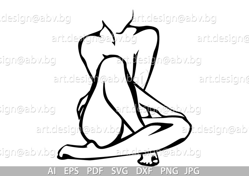 Download Vector BODY outline AI eps png pdf svg dxf jpg | Etsy