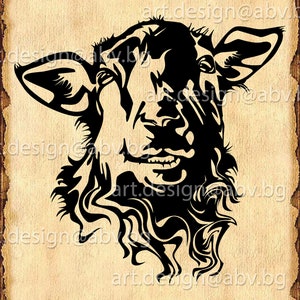 Vector SHEEP head, AI, PNG, eps, pdf, svg, dxf, jpg Instant Download, graphical image Art Print, animal, Digital image