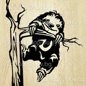 Vector SLOTH sluggard idler lazybones Download files Digital graphical AI PNG eps pdf svg jpg tardigrade animal