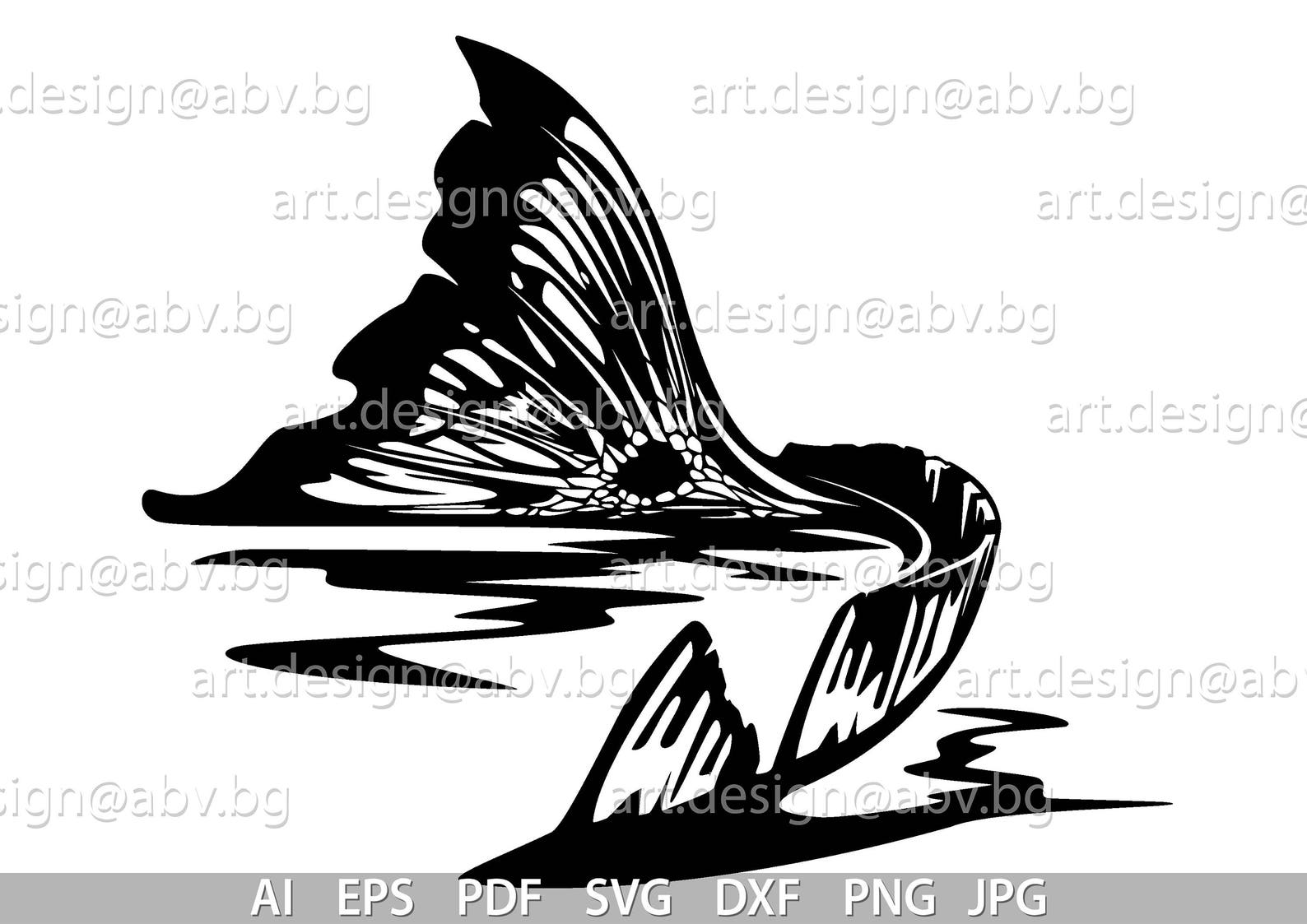 Download Vector RED FISH FIN ai eps pdf png svg dxf jpg Image | Etsy