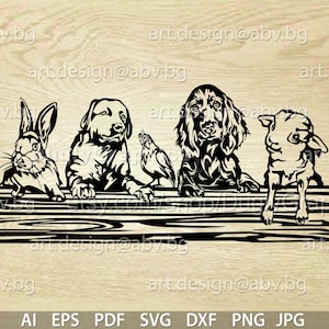 Vector ANIMAL FARM dogs sheep rabbit hen ai eps pdf svg dxf png jpg Download Digital image graphical welcome