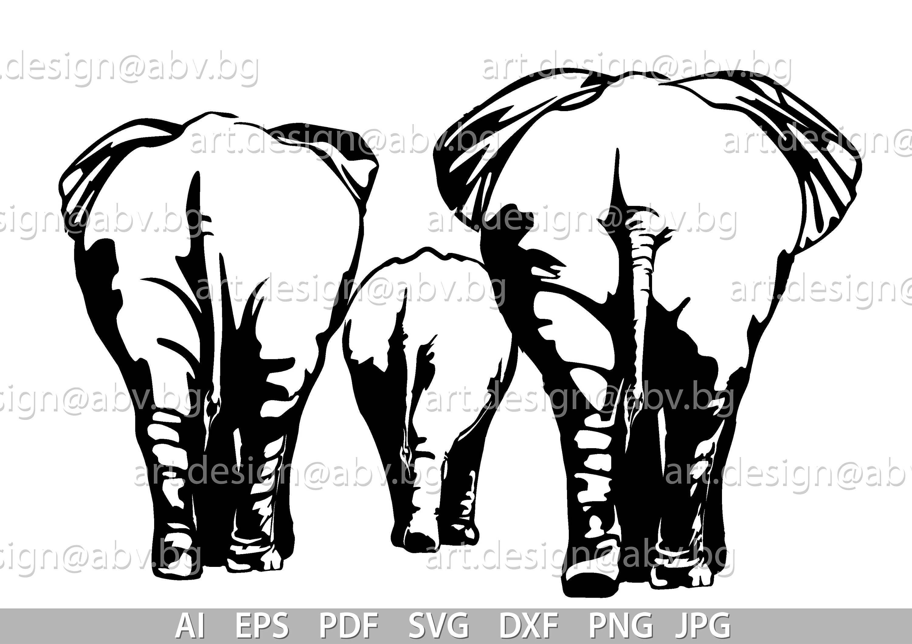 Elephane Vector Elephant Vector, Graphic Animal Illustration (digital Download) - Etsy