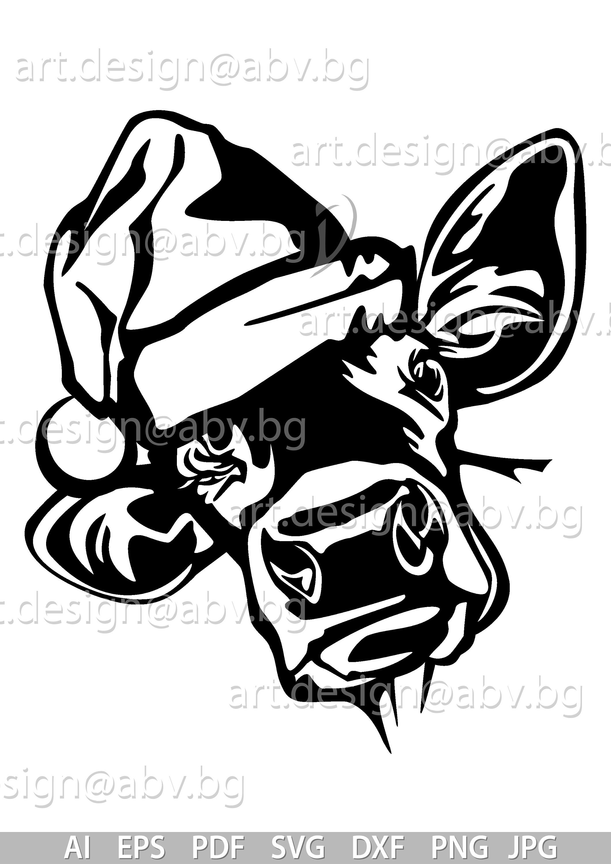 Vector 12 COWS with Christmas hat svg pet head AI PNG eps | Etsy