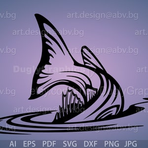 Vector STRIPED BASS FIN, ai, eps, pdf, png, svg, dxf, jpg Image Graphic Digital Download Artwork, graphical fish