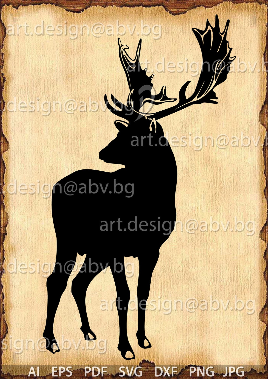 Vector FALLOW DEER Body Silhouette, AI, Eps, Pdf, Svg, Dxf, Png, Jpg ...