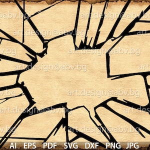 Vektor gebrochenes GLAS, AI, eps, png, pdf, svg, dxf, jpg, sofortiger Download, Grafiken, Rabatt-Coupons
