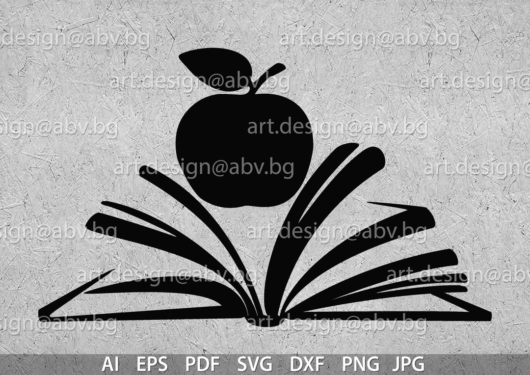 Book and Apple Vector, Graphic Design Files (digital Download) - Etsy