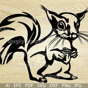 Vector SQUIRREL with acorn, AI, eps, pdf, svg, dxf, png, jpg Digital image, graphical image, Instant Download Printable