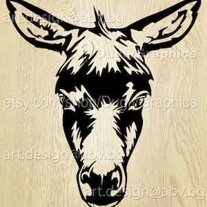 Vector DONKEY With Bangs, SVG, DXF, Ai, Eps, Pdf, Png, Jpg Download ...