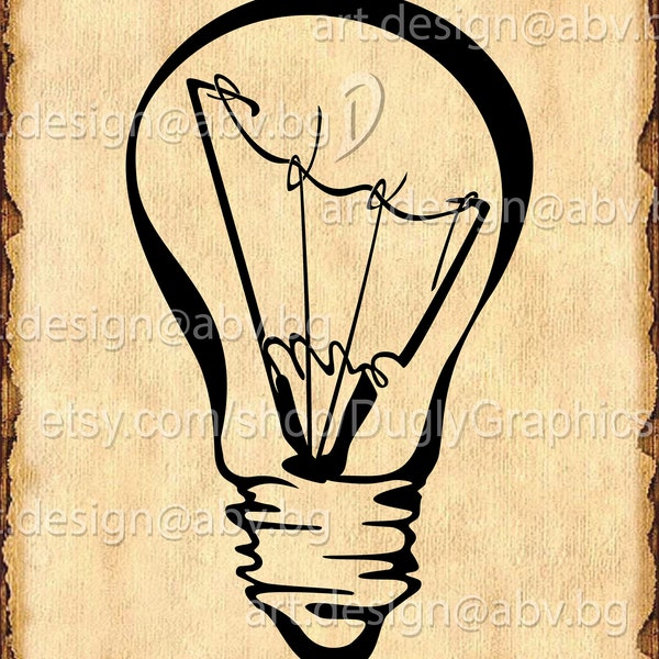 Vector LIGHTBULB ai eps pdf svg dxf png jpg digital drawing