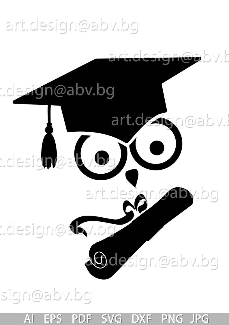 Download Vector OWL with graduation HAT AI eps pdf svg dxf png | Etsy