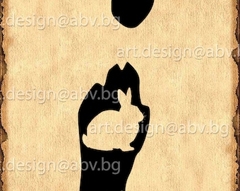 Rabbit Footprint Vector Image, Animal Tracks (Digital Download)