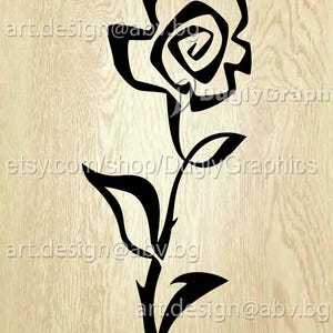 Vector Rose Image (ai, eps, pdf, svg, dxf, png, jpg) (Digital Download)