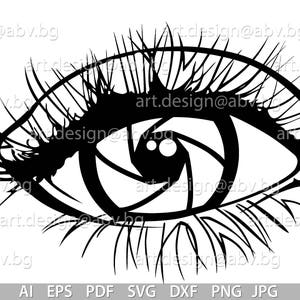 Vector EYE With Lens SVG Dxf Ai Eps Pdf Png Jpg - Etsy