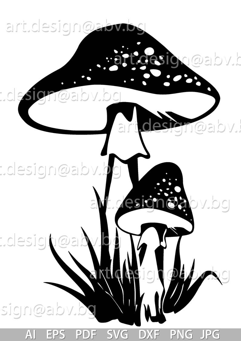 Download Vector MUSHROOMS AI PNG pdf eps svg dxf jpg Download | Etsy