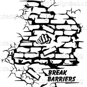 Vector BREAK BARRIERS AI Eps Png Pdf Svg Dxf Jpg - Etsy Canada