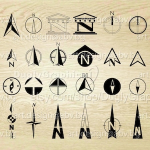 Nordpfeil Vektor Bundle: Kompass Grafiken (Digitaler Download)