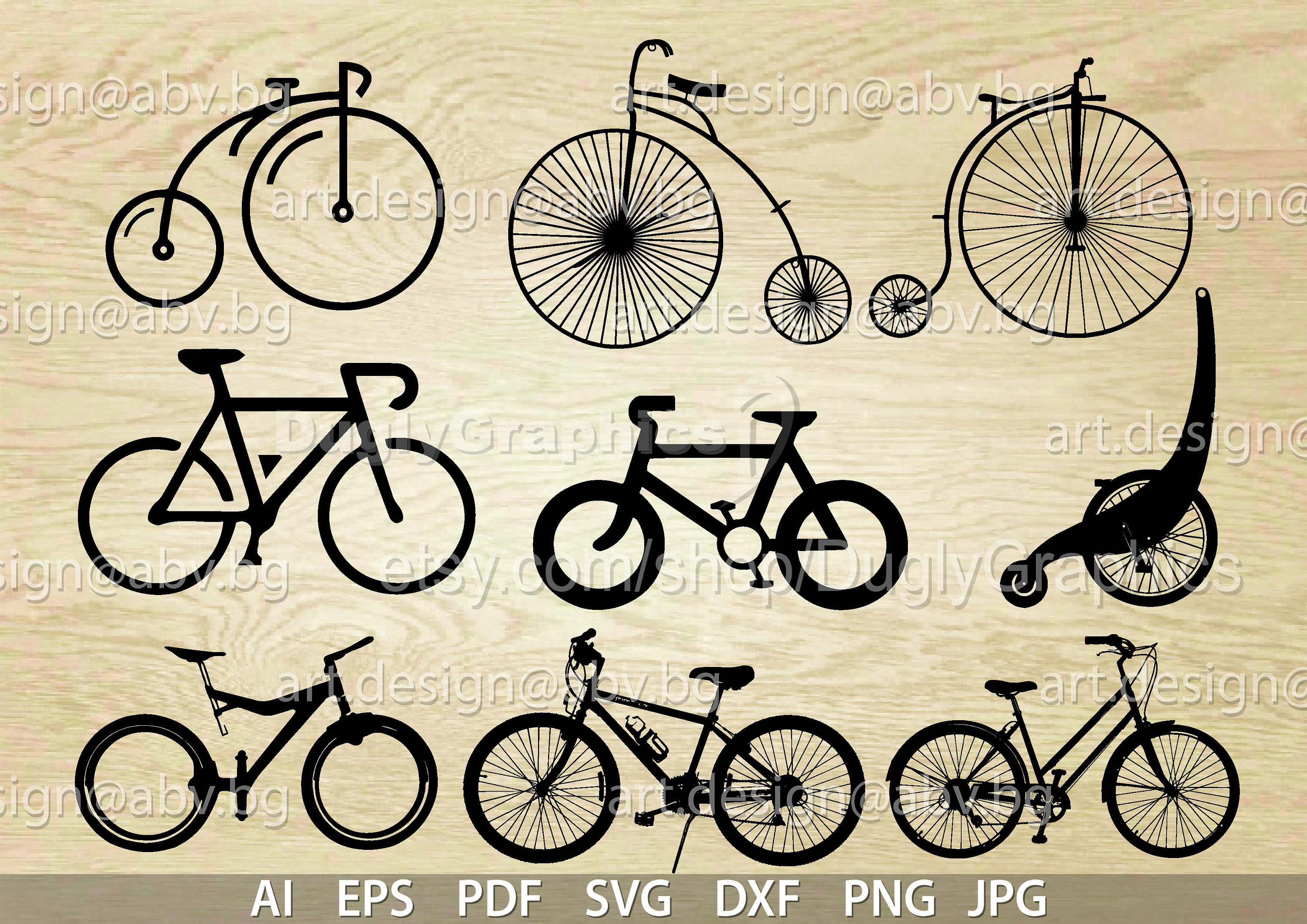 Vector 9 BIKES BUNDLE, AI, Eps, Pdf, Svg, Dxf, Png, Jpg Download ...