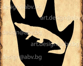 Alligator Footprint Vector Art: Crocodile Graphic (Digital Download)